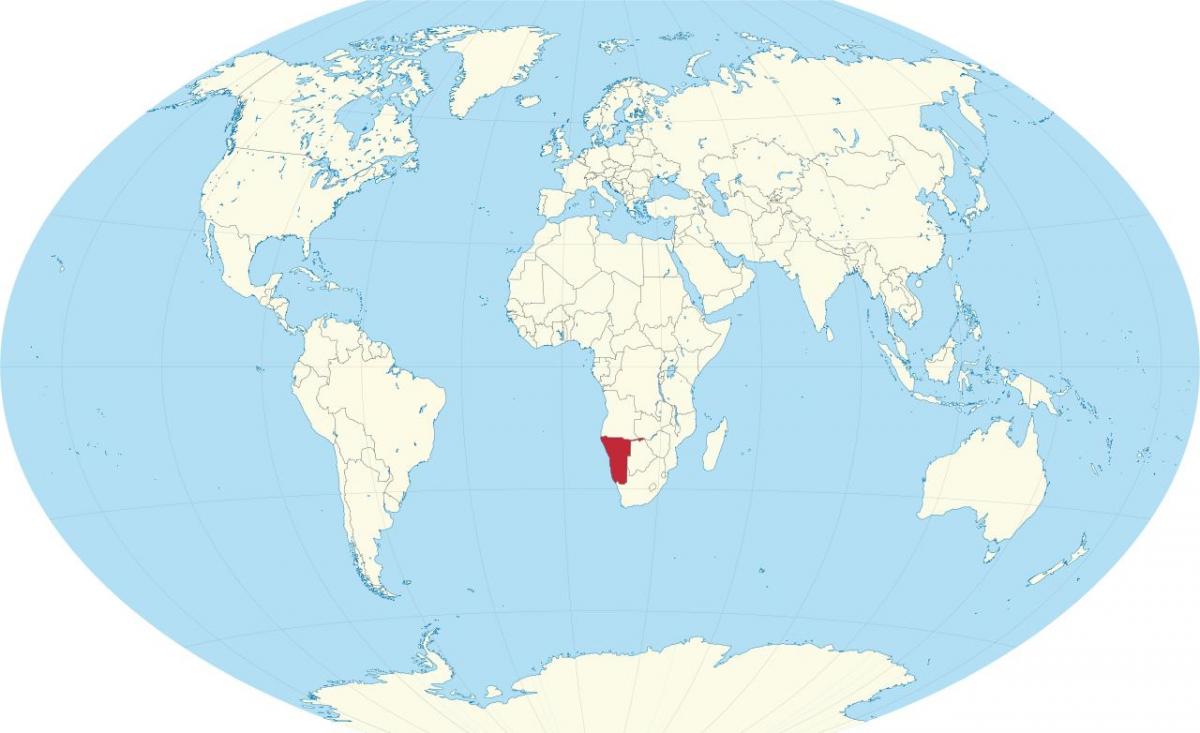 Розташування Намібія на карті світу