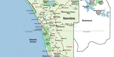 На карті Намібії