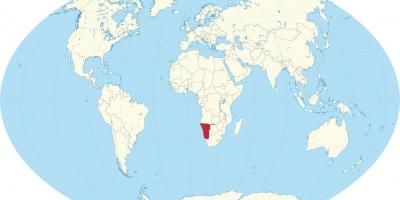 Розташування Намібія на карті світу