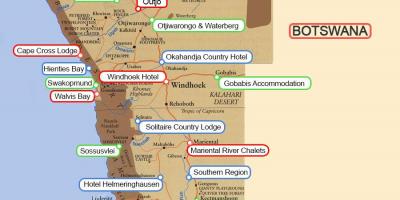 Кемпінги в Намібії карті