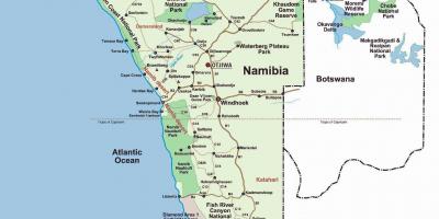 Скелет узбережжя Намібії на карті